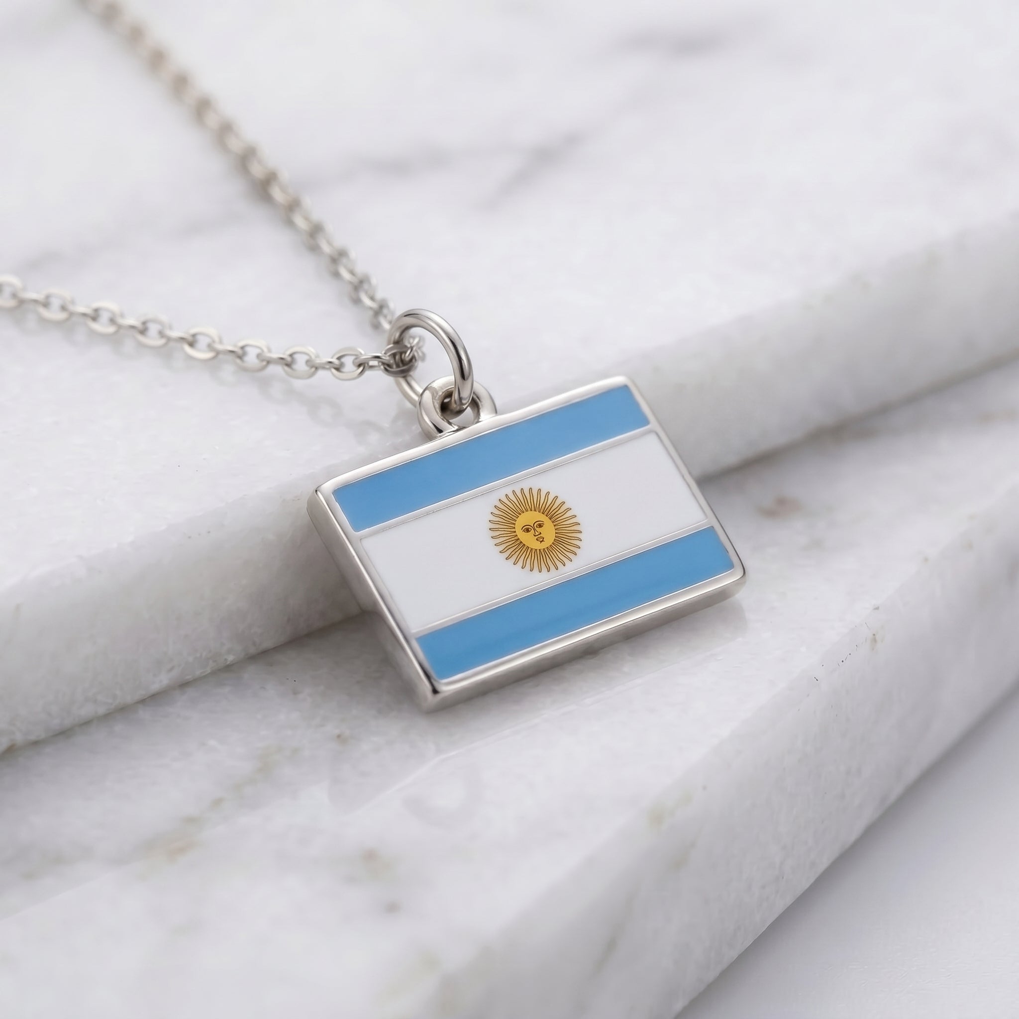Argentína zászló charm · Ezüst