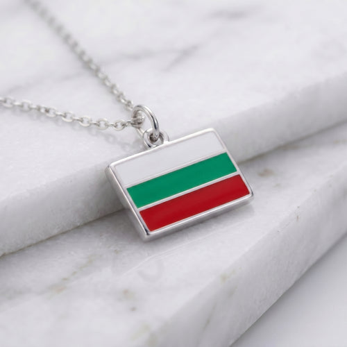 Bulgária zászló charm · Ezüst