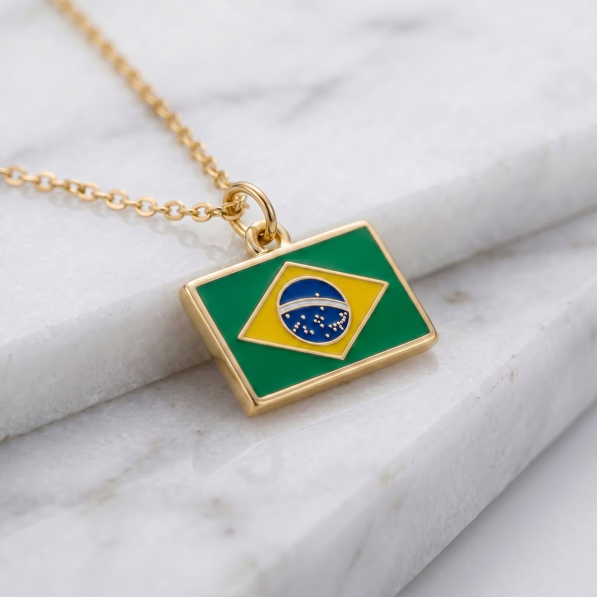 Brazília zászló charm · Arany