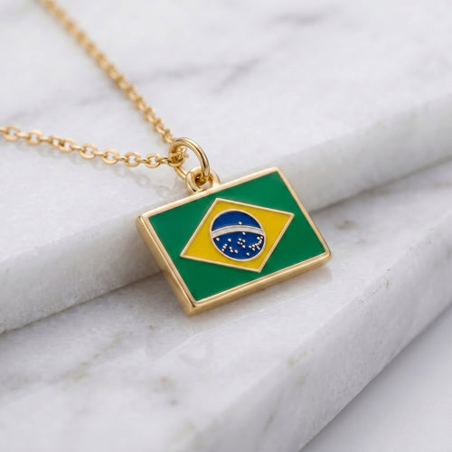 Brazília zászló charm · Arany