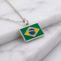 Brazília zászló charm · Ezüst