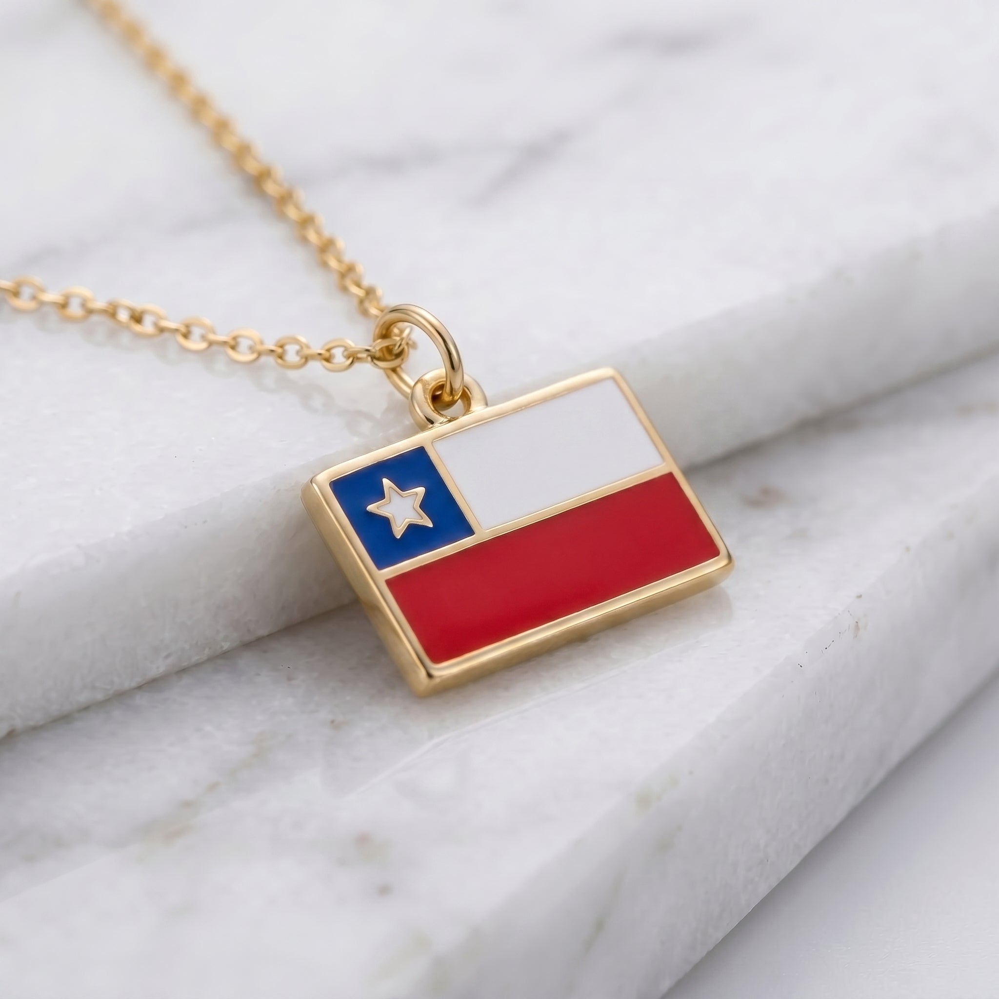 Chile zászló charm · Arany