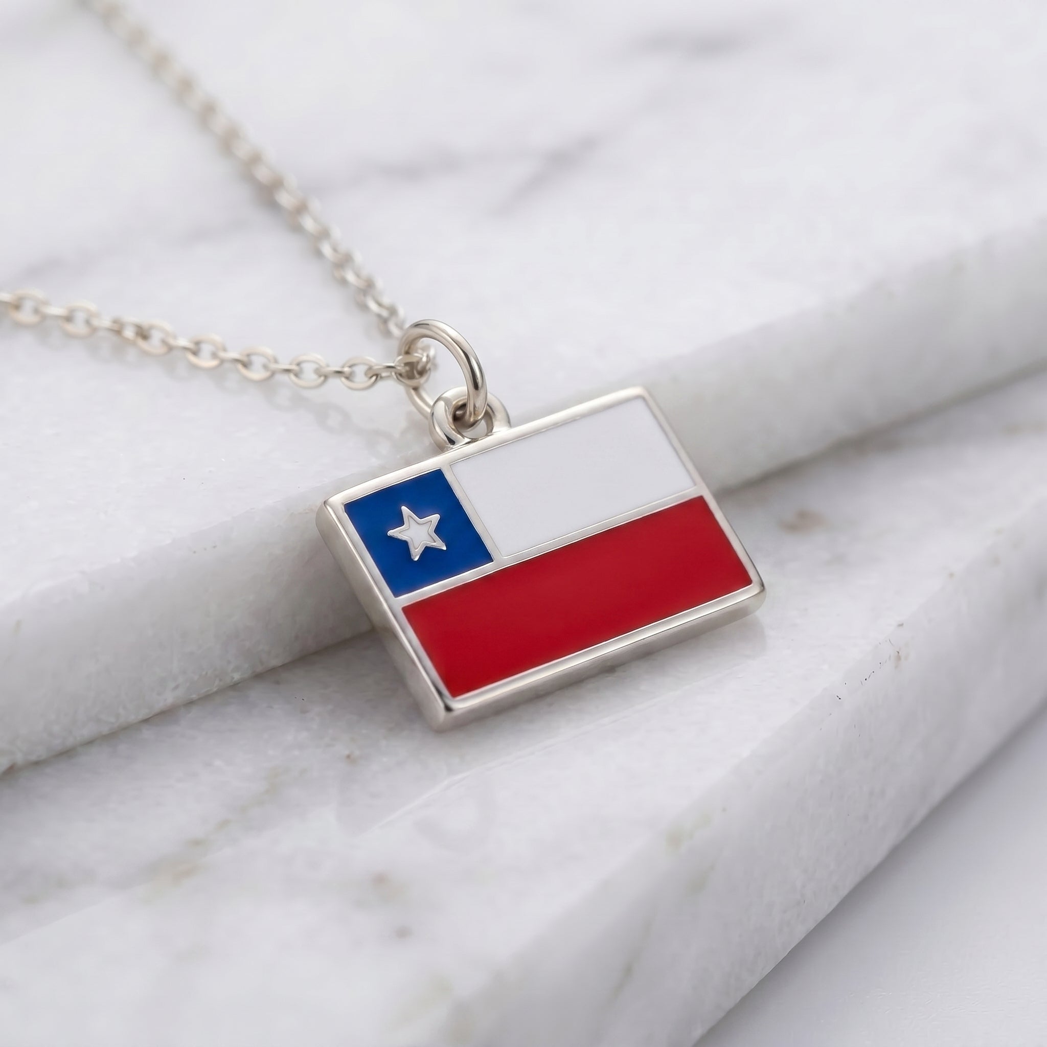 Chile zászló charm · Ezüst