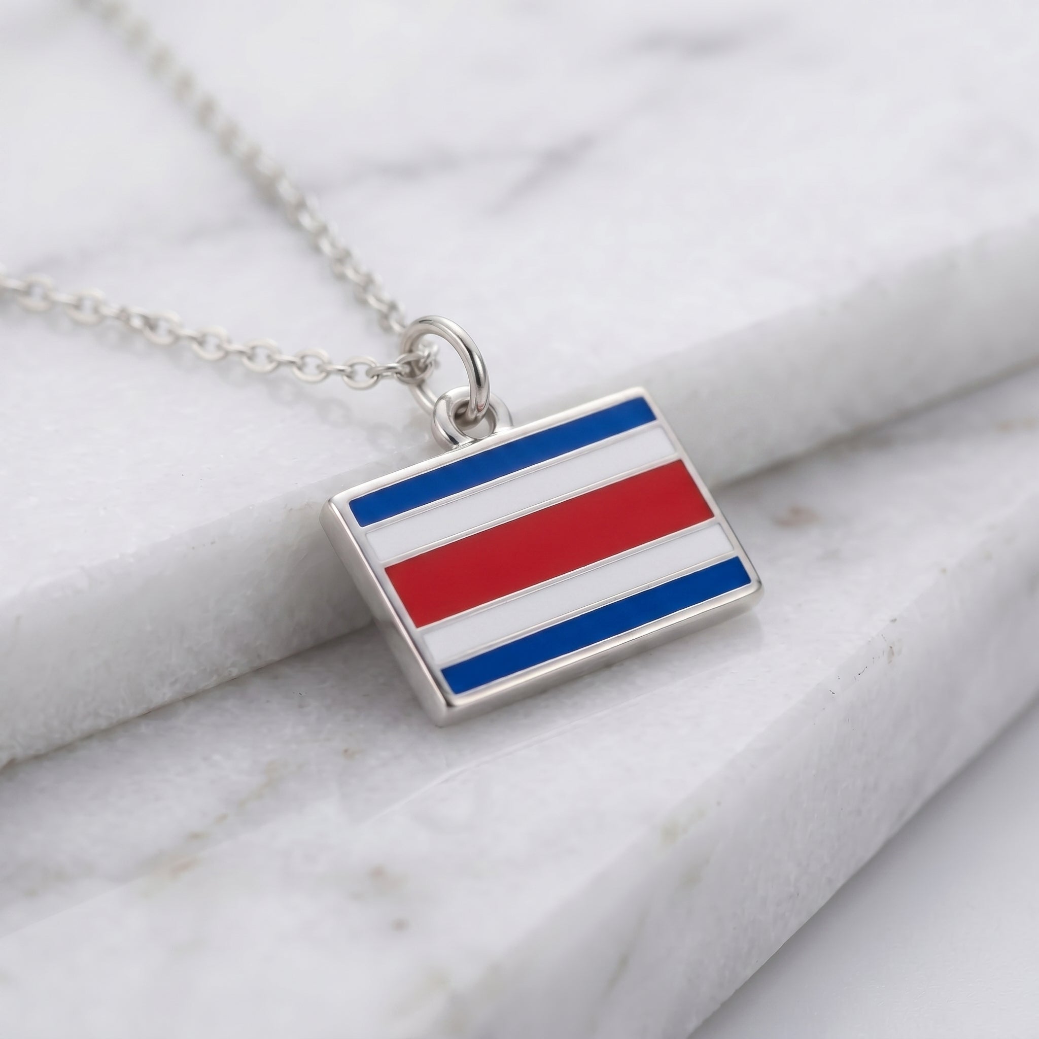 Costa Rica zászló charm · Ezüst