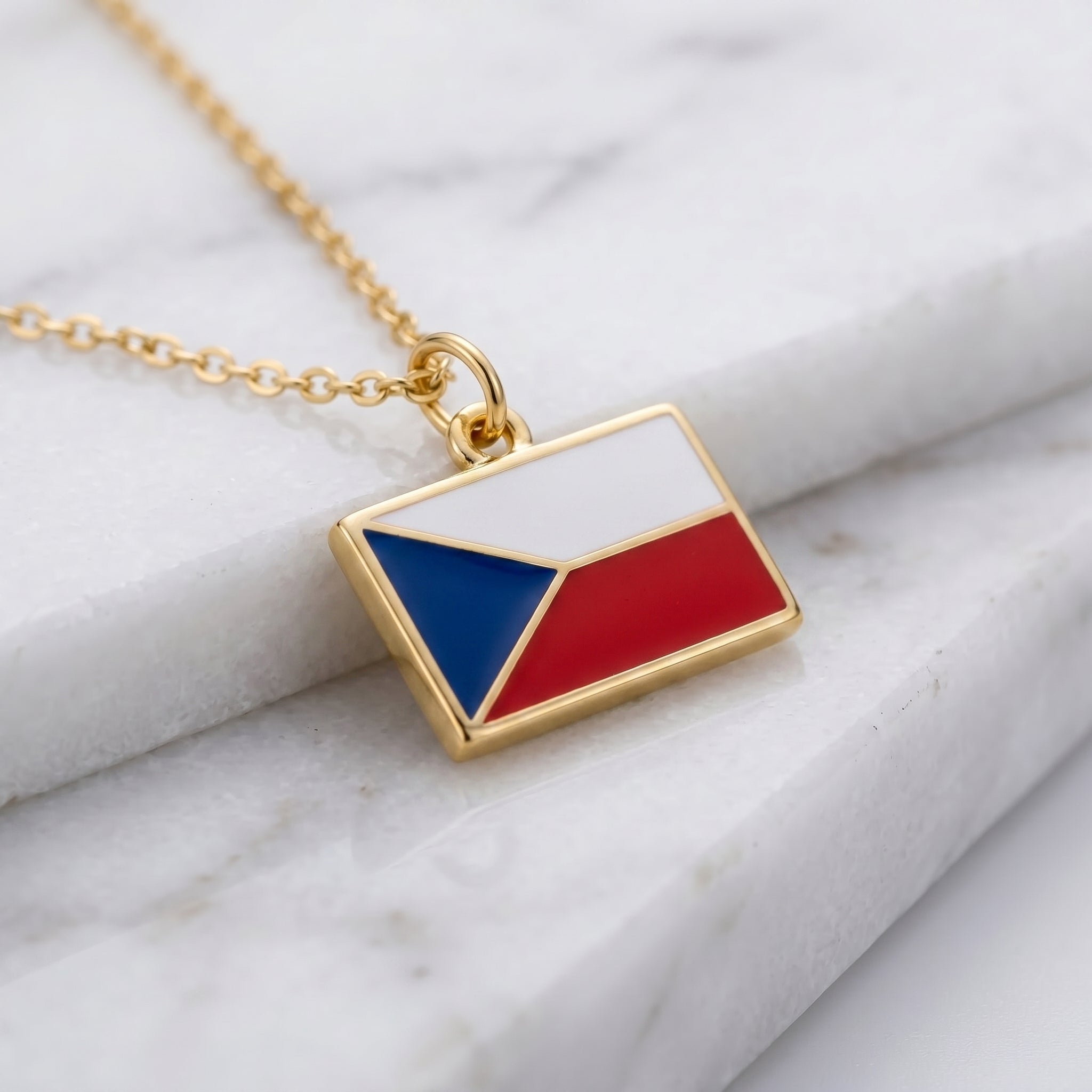 Csehország zászló charm · Arany