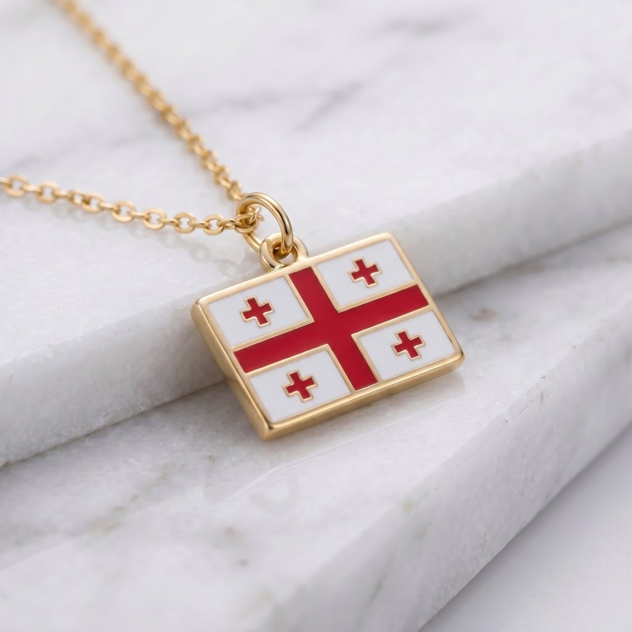 Grúzia zászló charm · Arany