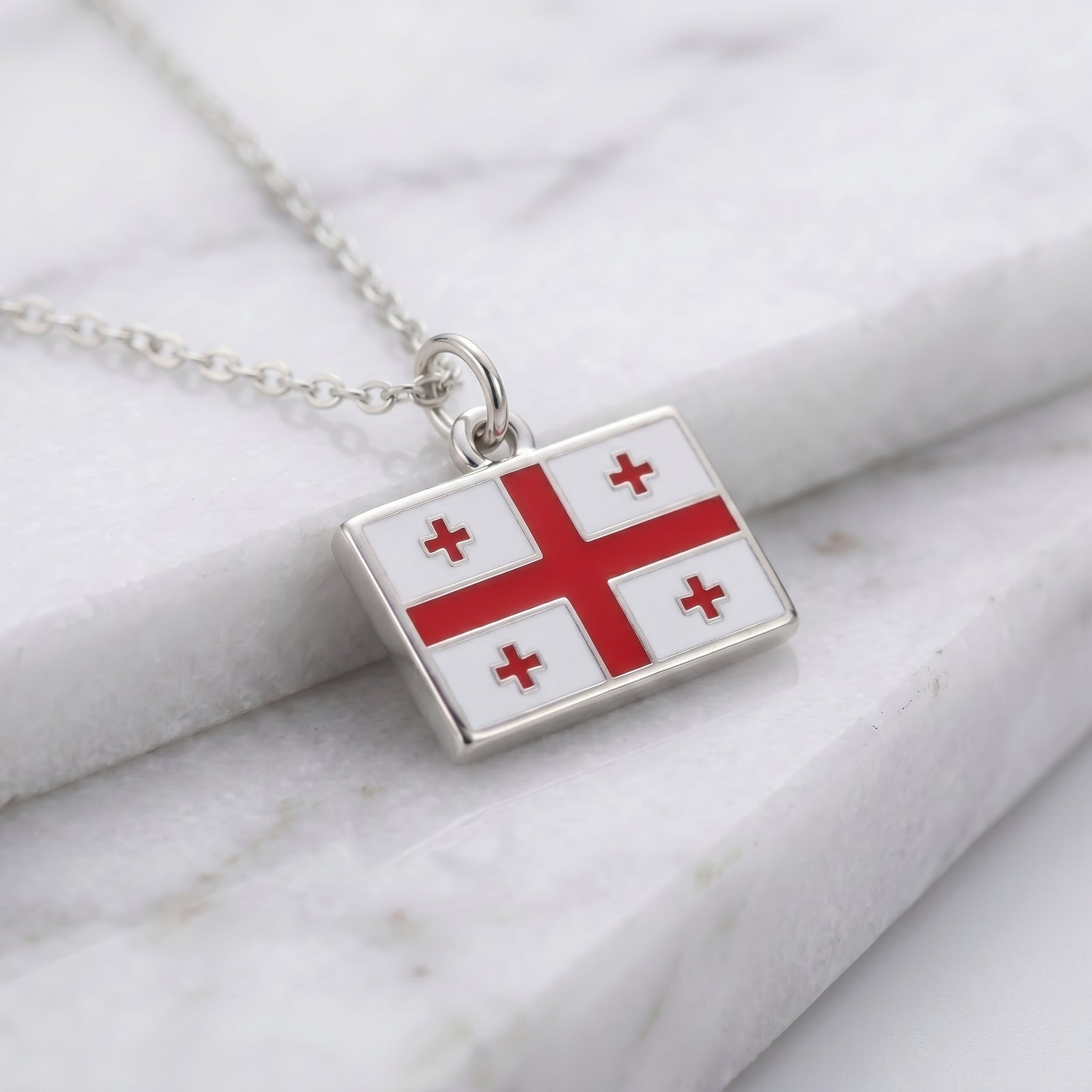 Grúzia zászló charm · Ezüst