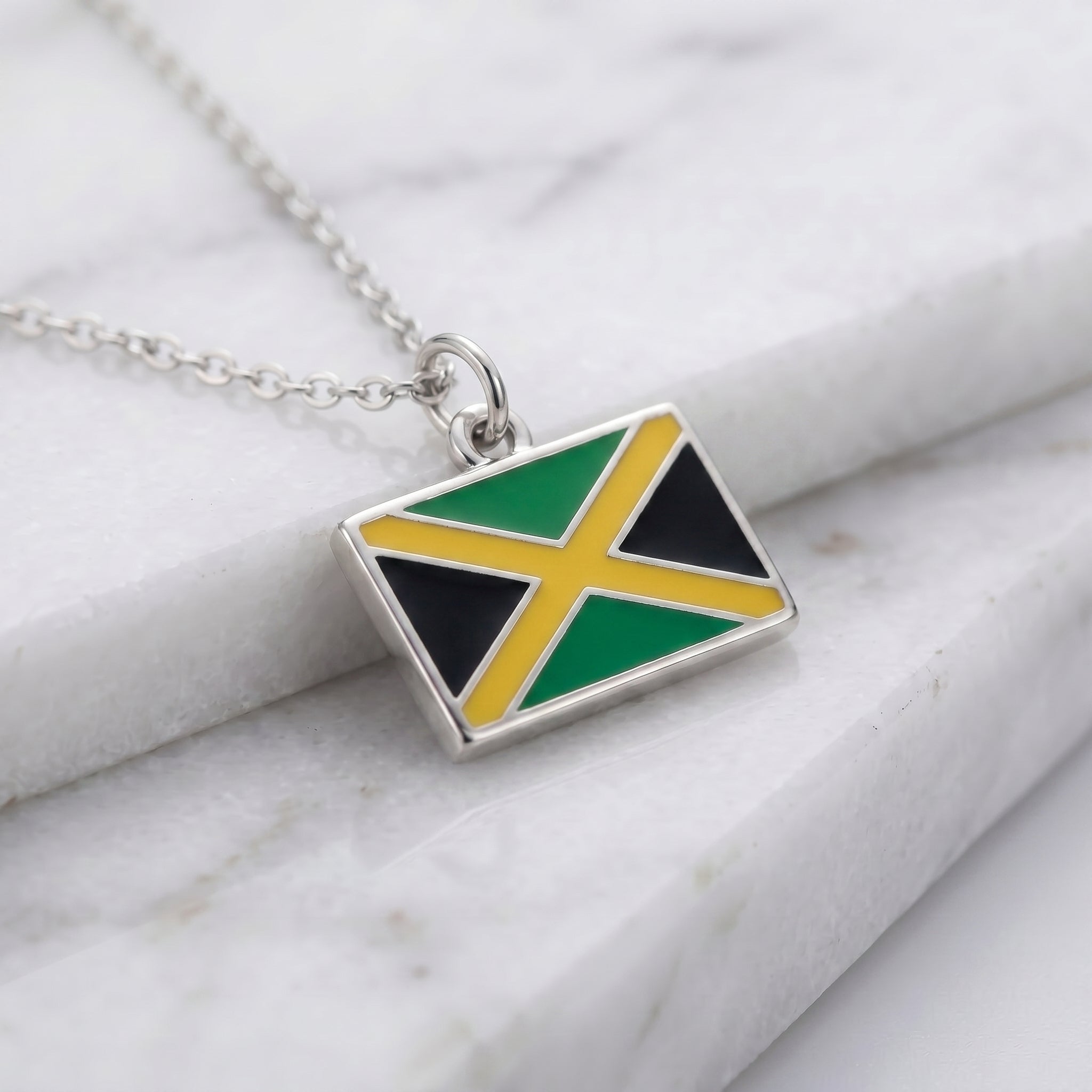 Jamaica zászló charm · Ezüst
