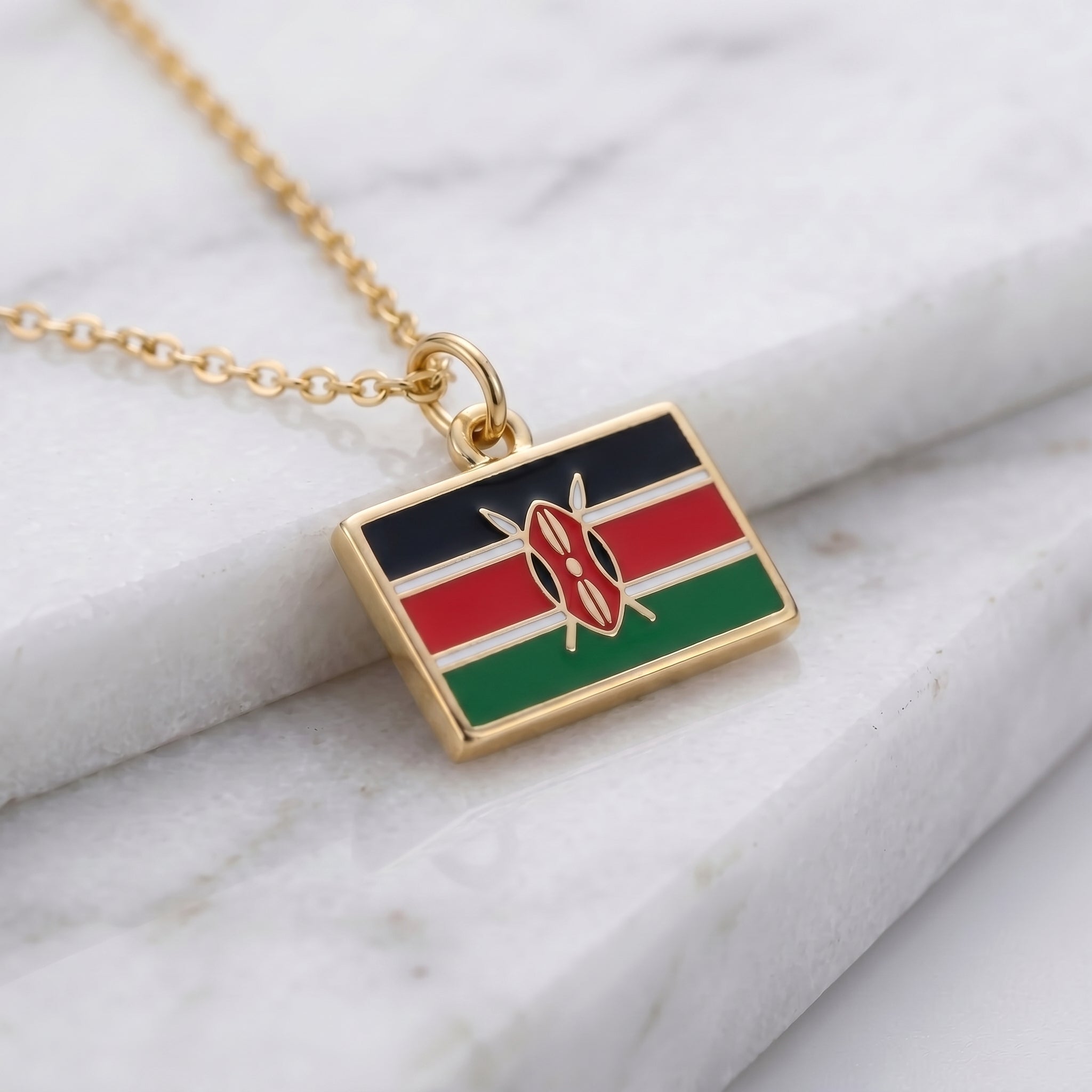 Kenya zászló charm · Arany