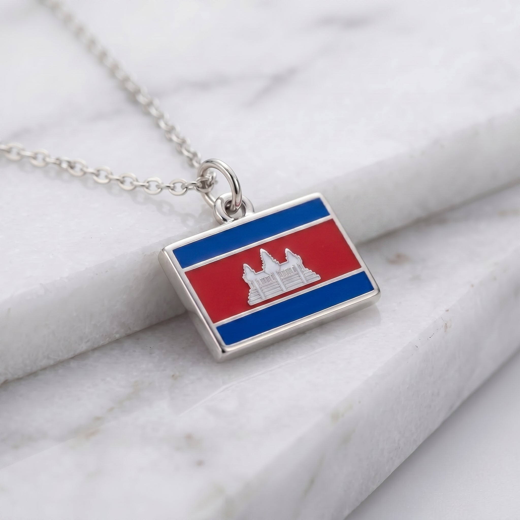 Kambodzsa zászló charm · Ezüst