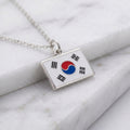 Dél-Korea zászló charm · Ezüst