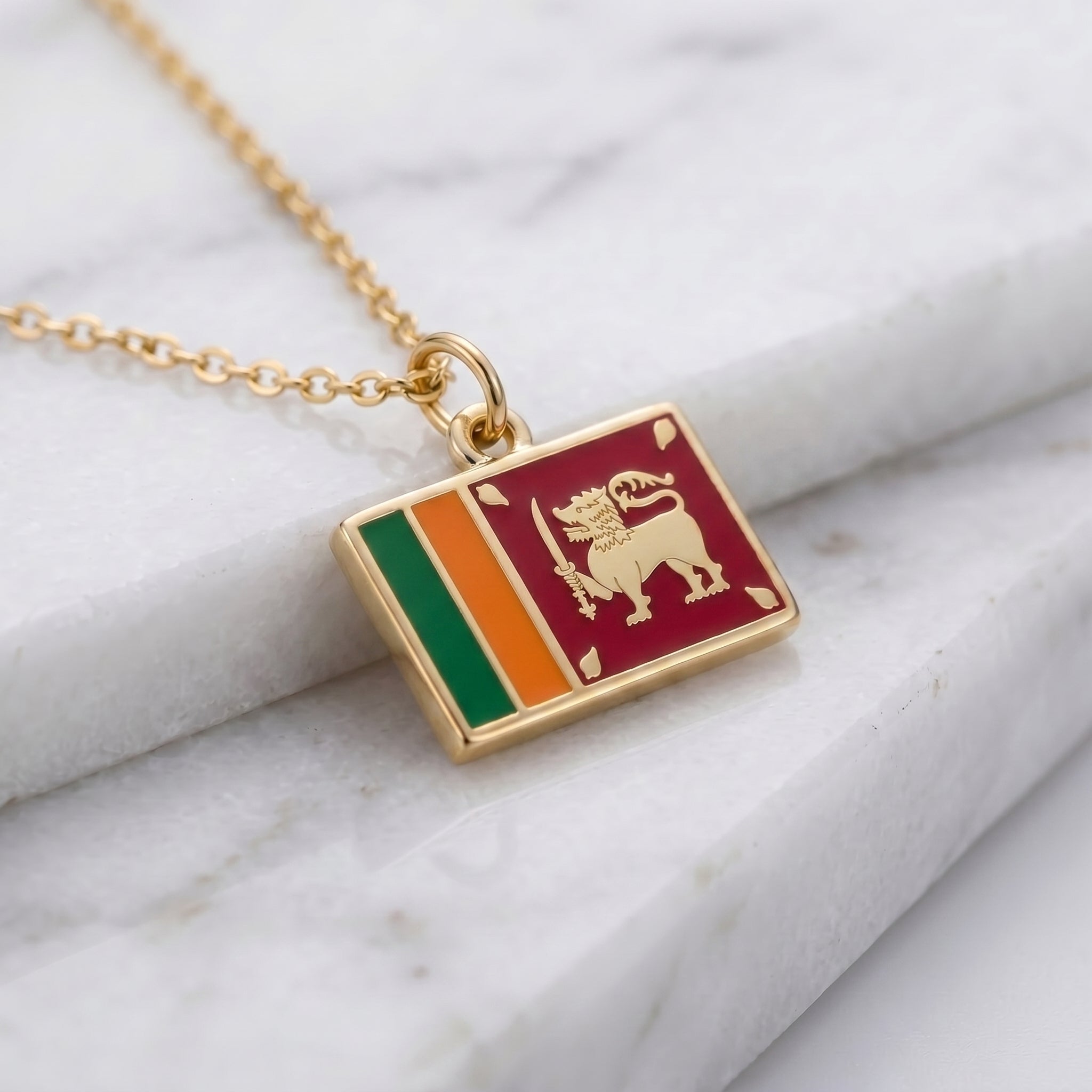Srí Lanka zászló charm · Arany