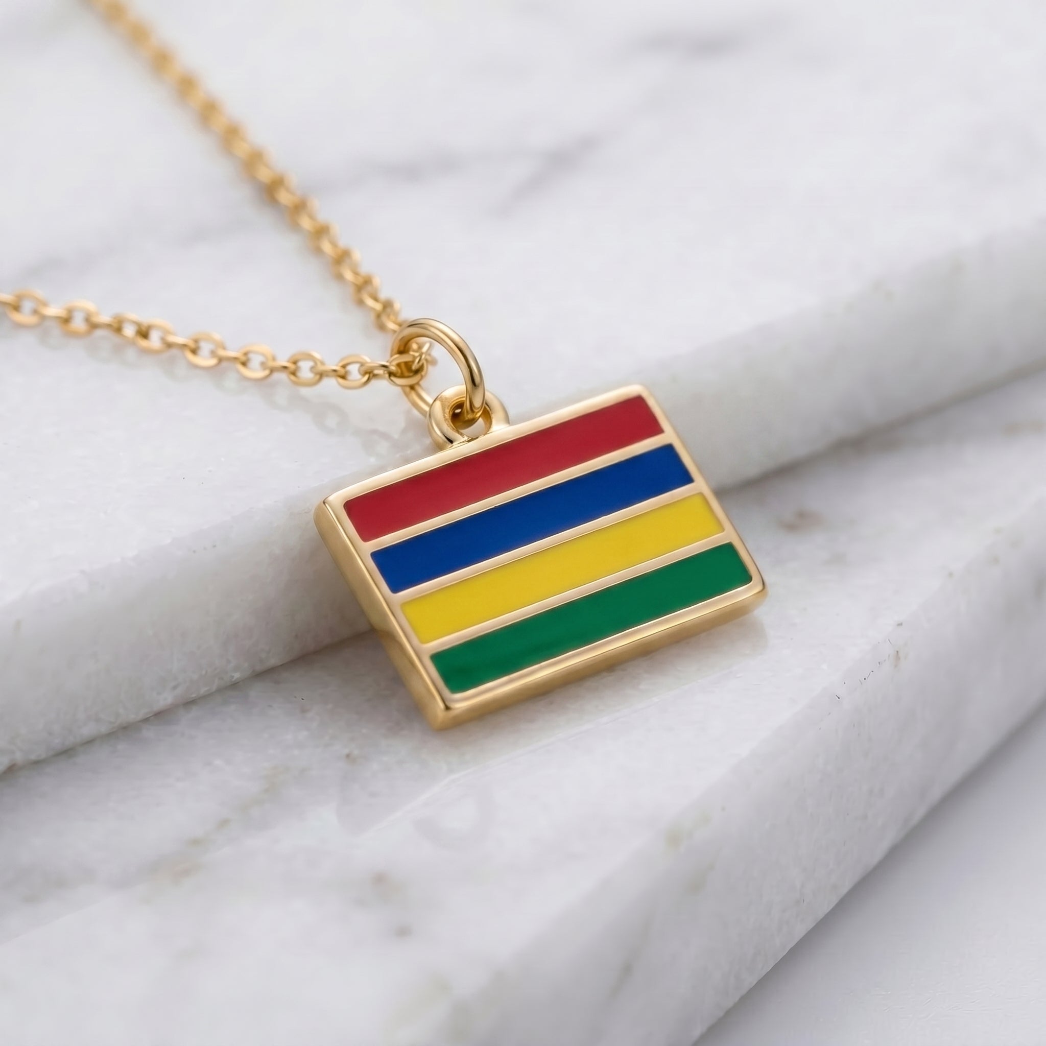 Mauritius zászló charm · Arany