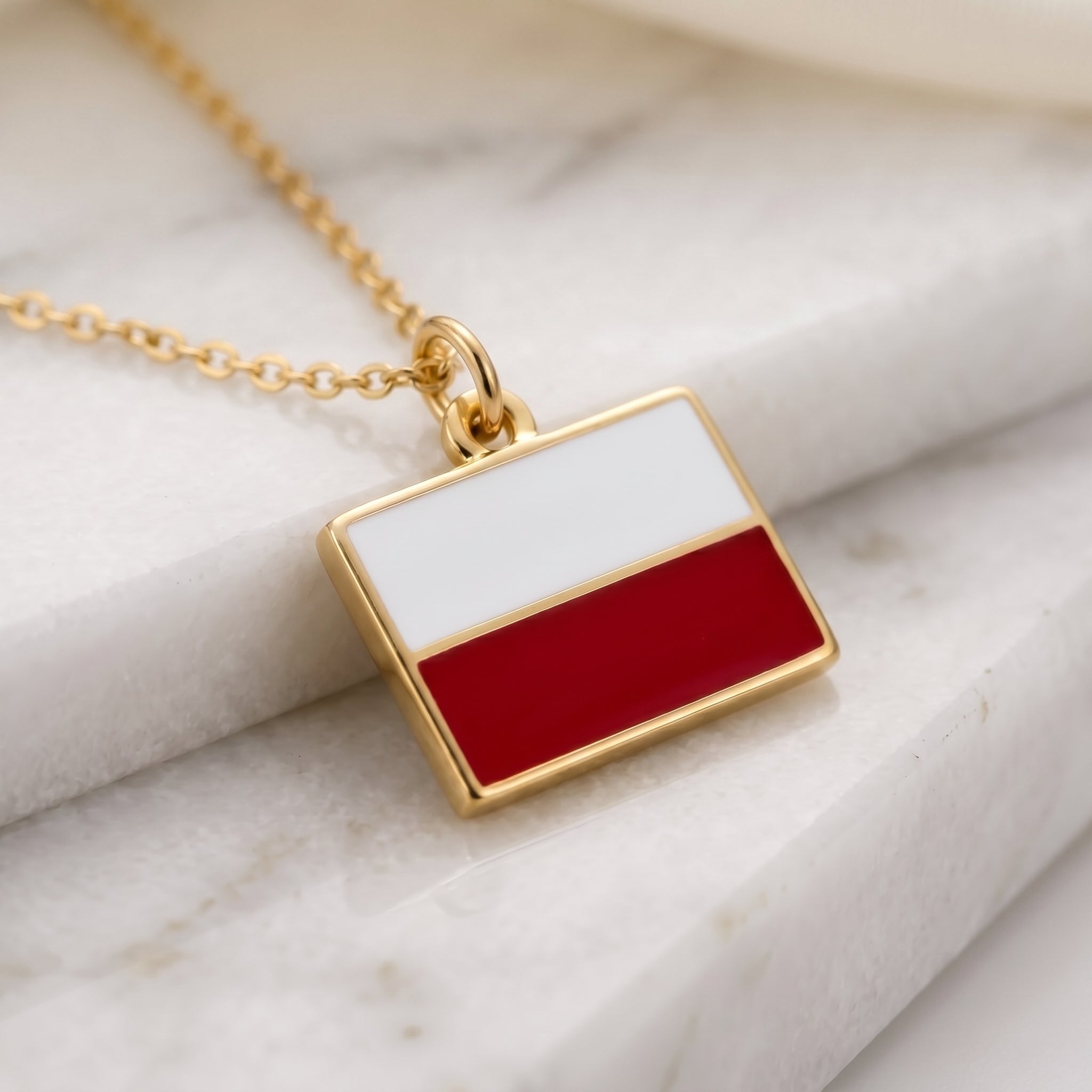 Lengyelország zászló charm arany