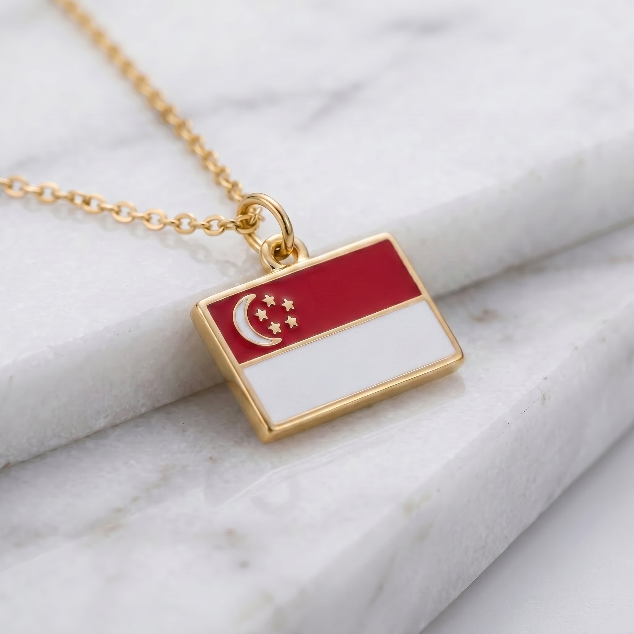 Szingapúr zászló charm · Arany