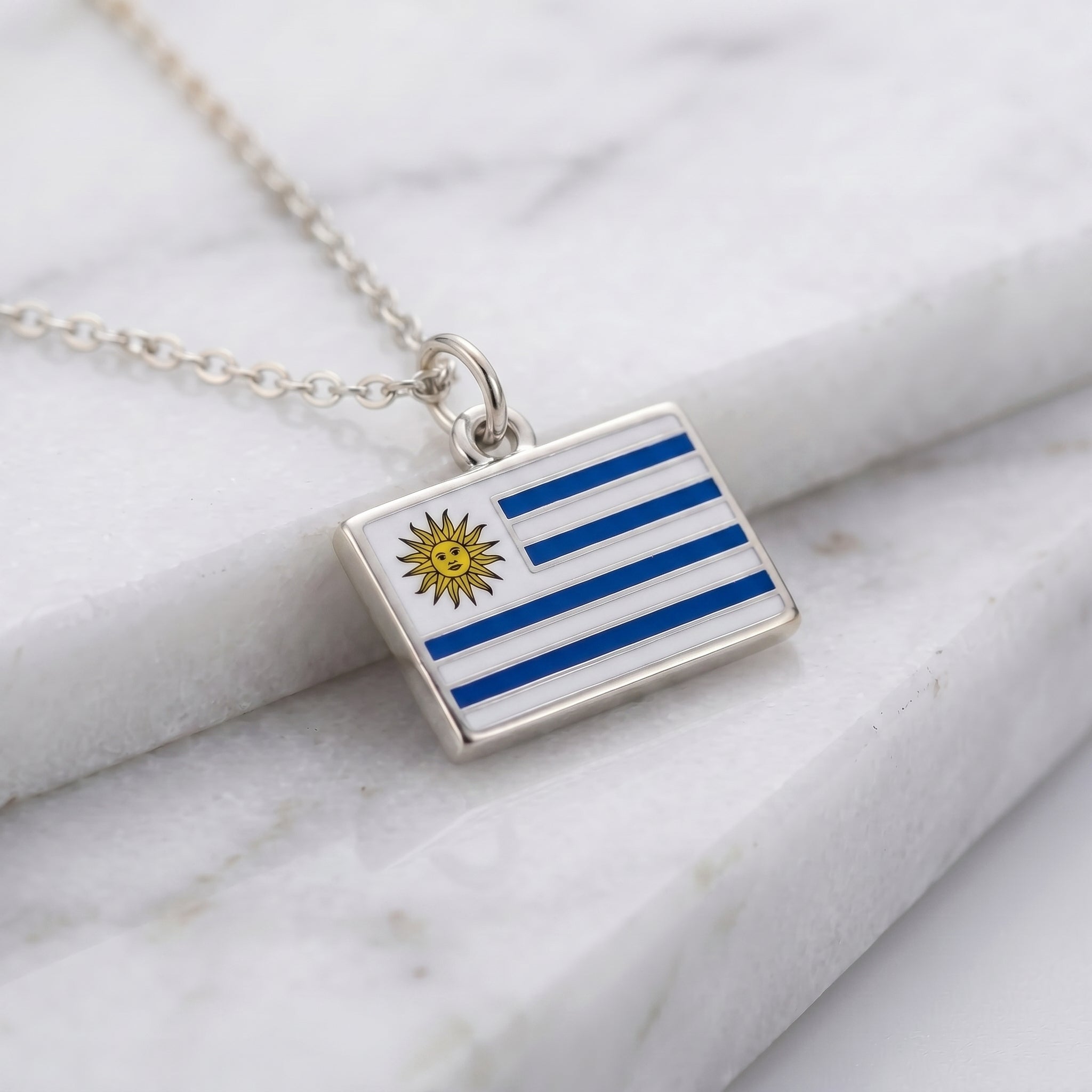 Uruguay zászló charm · Ezüst