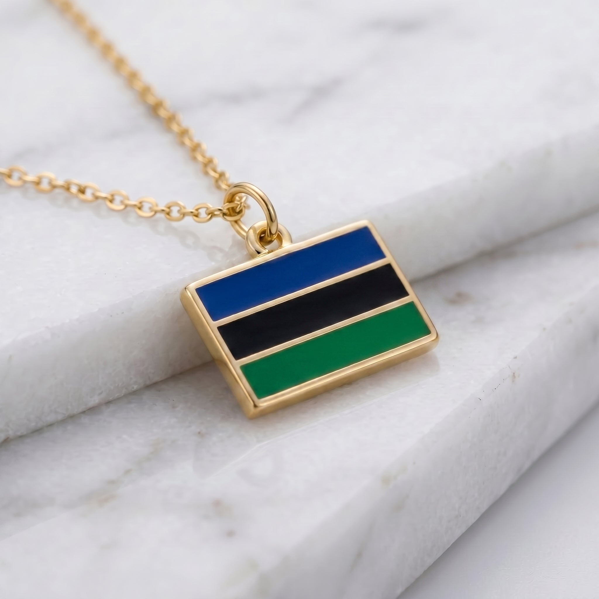Zanzibár zászló charm · Arany