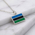 Zanzibár zászló charm · Ezüst